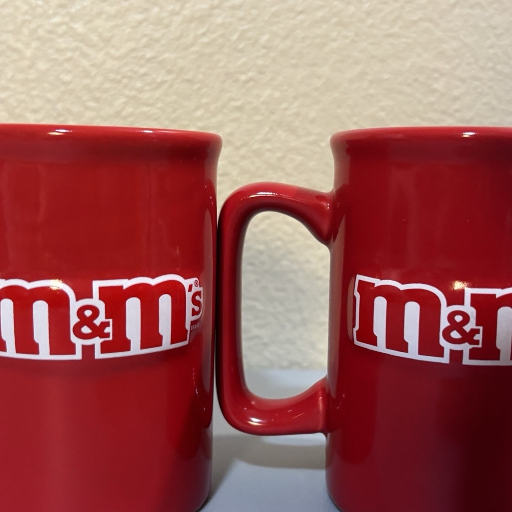 Two M&M's Red Mugs 12 oz Coffee Tea Cups Collectible Official Licensed 2011-2012 - Picture 10 of 10